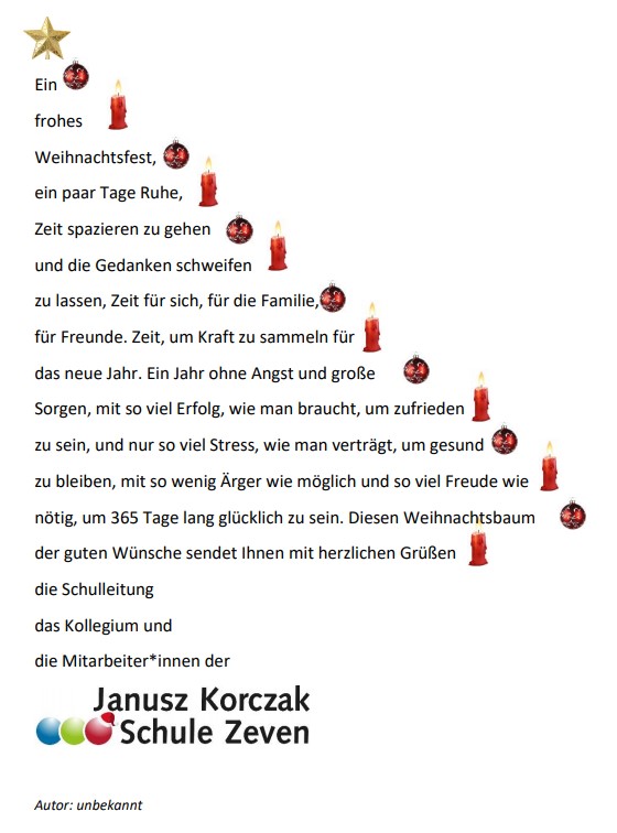 Janusz Korczak Schule Zeven 14 12 Weihnachtliche Grusse